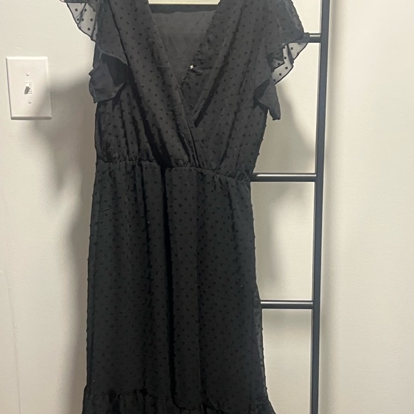 Bohemian Casual Wrap V Neck Ruffle Cap Sleeveless Belt A-Line Pleated Hem Midi - Picture 10 of 11